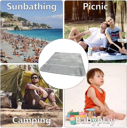 YYET Camping Mat Foam Foil Blanket for Camping Foam Pad Insulating Foil Mat Sleeping Tent Pad Thermal Mattress Mat Pad Waterproof Aluminum Camping mat Reflecting Heat (59 * 78.74" -1.5X2M)