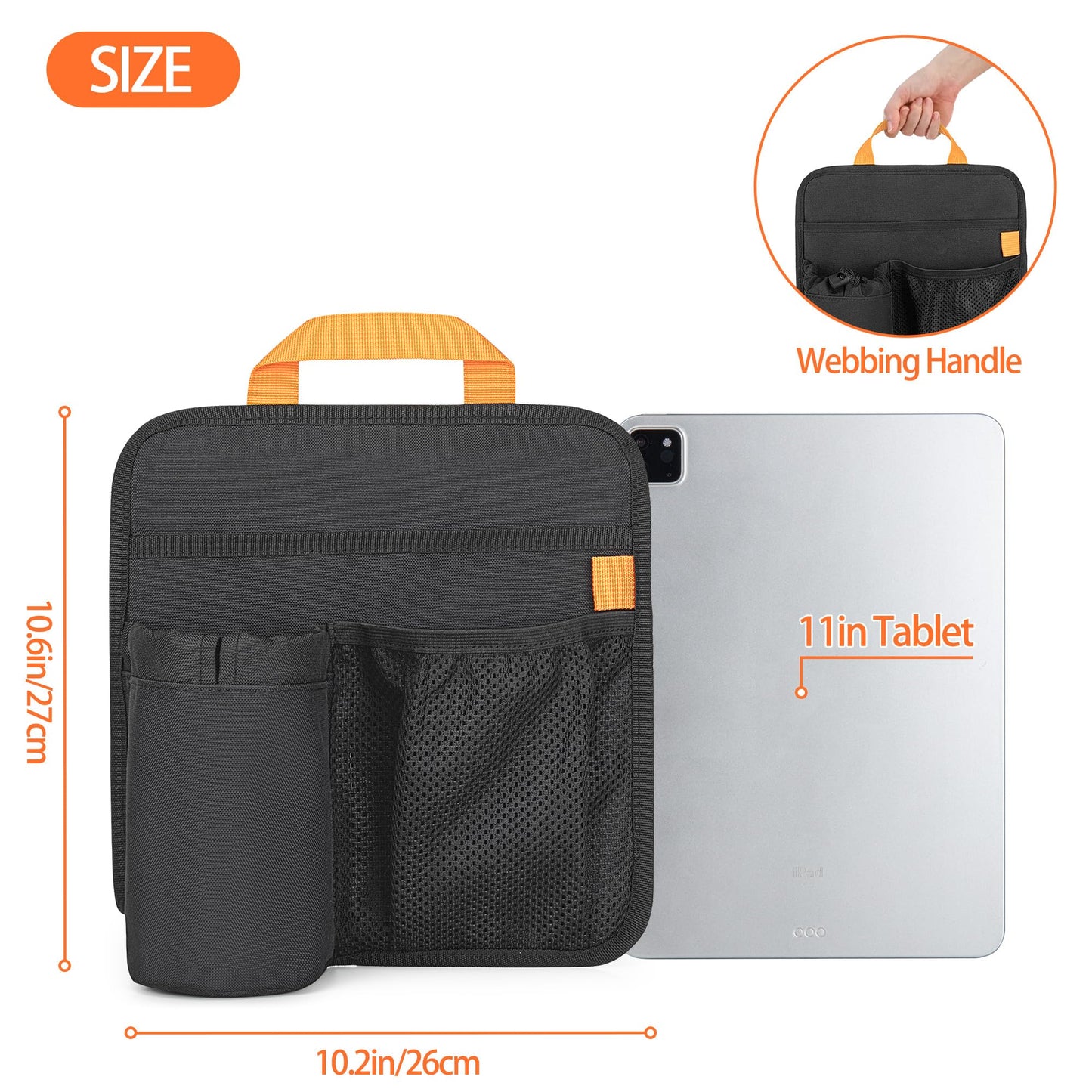 GRAOSO Beach Chair Cup Holder, Chair Side Organizer Easily Attached to Armrest with 2 Self-Adhesive Fastener Strap, Hanging Chair Attachment for Water Bottle, Sunglasses, Phone, Snack, etc..