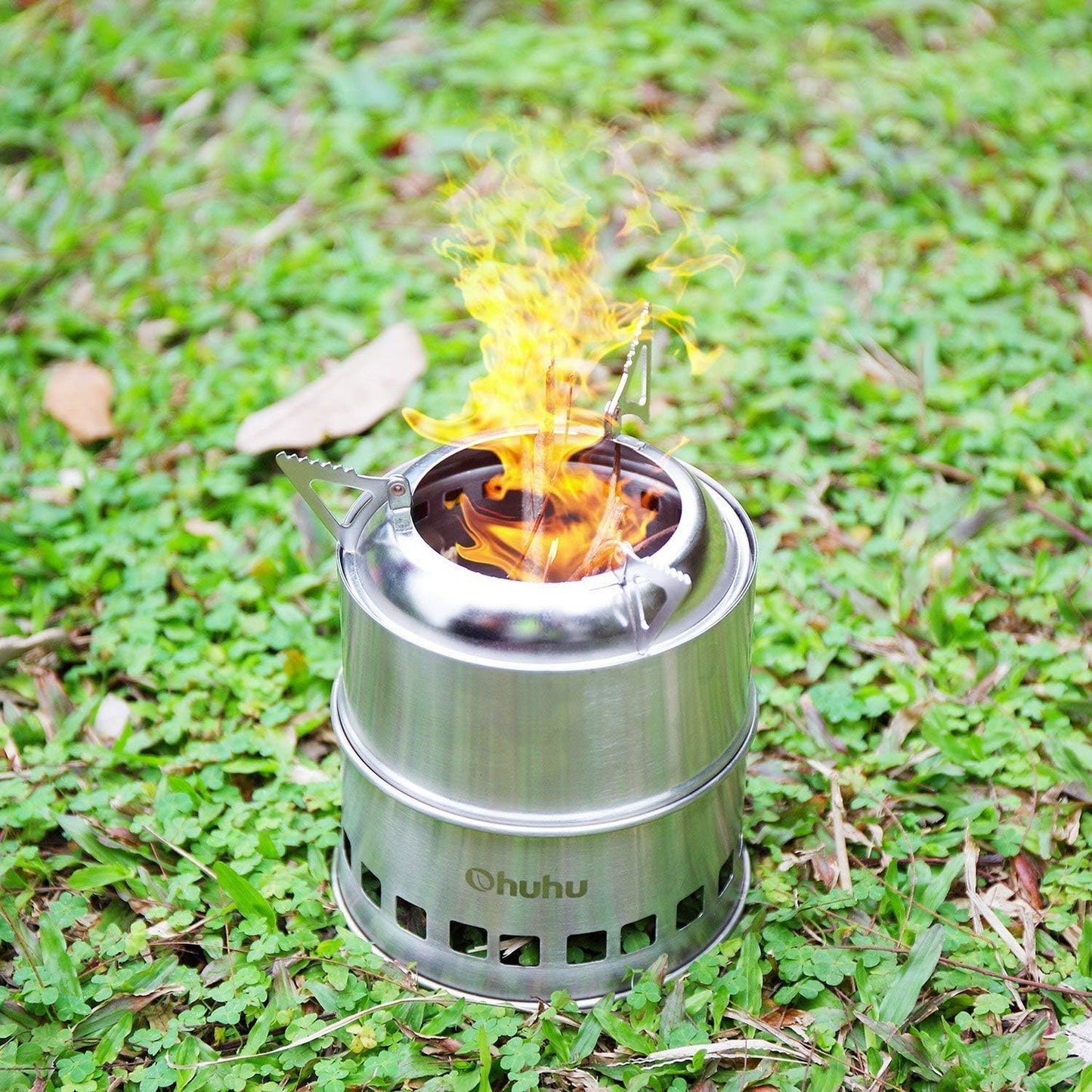 Portable Stainless Steel Camping Stove - Mini Wood Burning Grill for Hiking, BBQ & Emergency Cooking