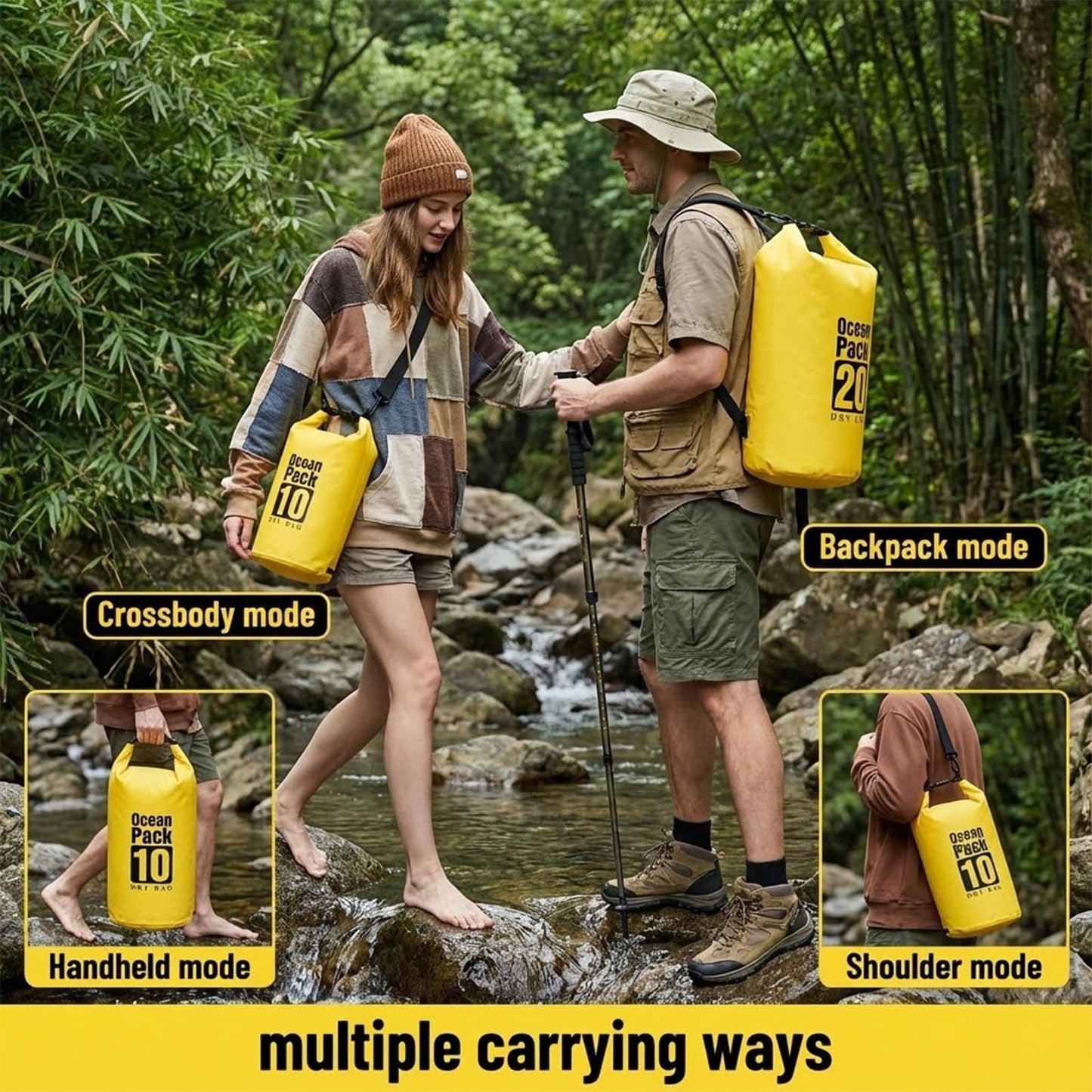 LTMGL Floating Waterproof Dry Bag 5L/10L/15L/20L for women-Lightweight&Small waterproof bags backpack for Kayaking, boating,Camping, Hiking,Paddle boarding with Roll-Top Closure