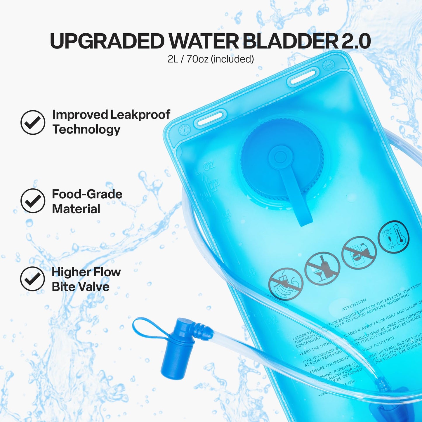 EVERFUN Hydration Backpack Bundle with 2L Water Bladder & 3L Water Bladder, 18L Insulated Pack with Rain Cover