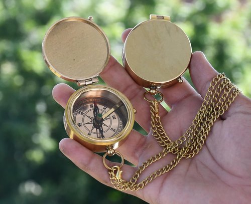 Brass Compass Handmade Compass, Valentine's Day Gifts, Father's Day, Mother's Day Custom Gift Brass Compass Gift for Graduation, Anniversary, Baptism, Retirement Gift