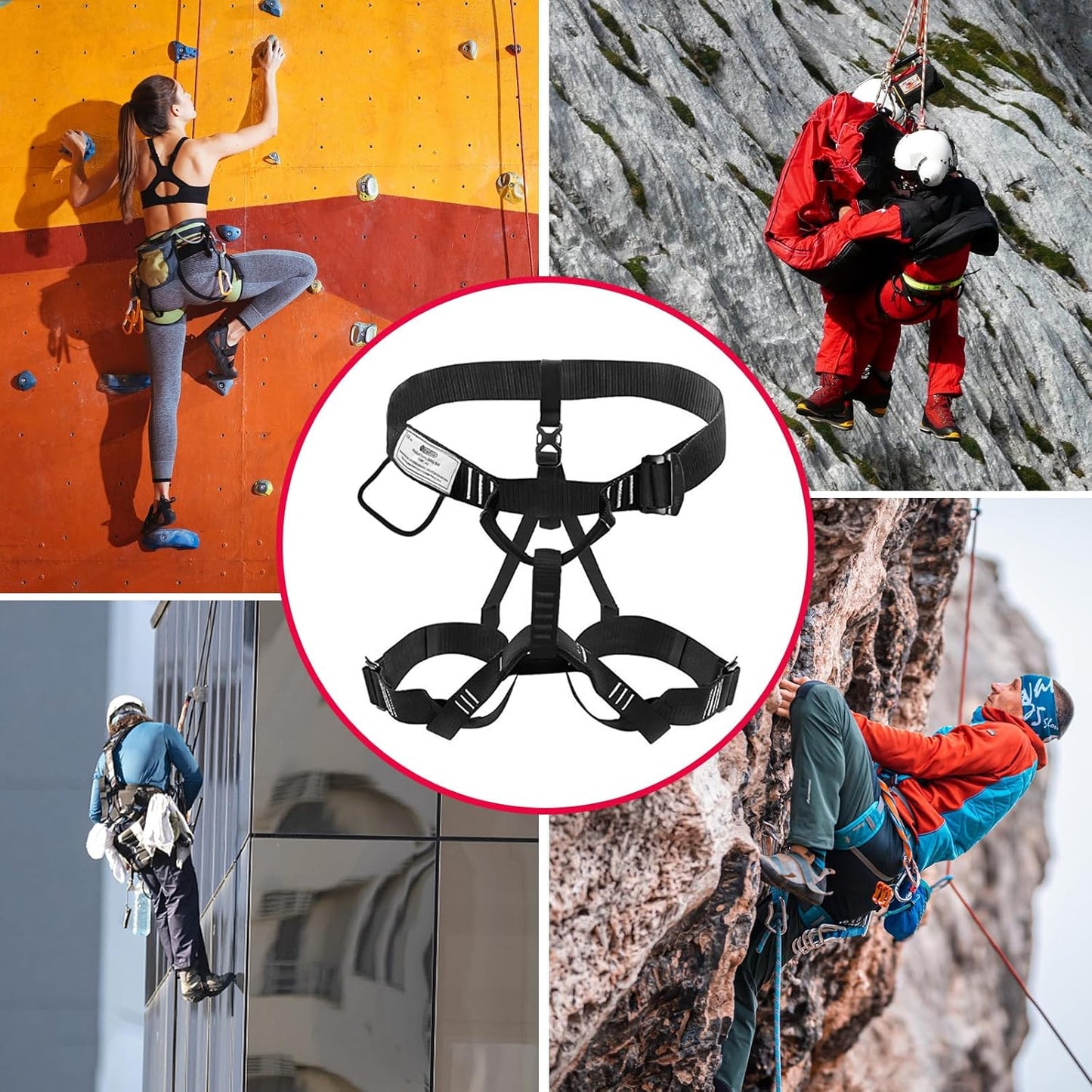 NewDoar Climbing Harness, Mountaineering Rock Climbing Harness, Half Body Harness for Rappelling Fire Rescuing Tree Climbing