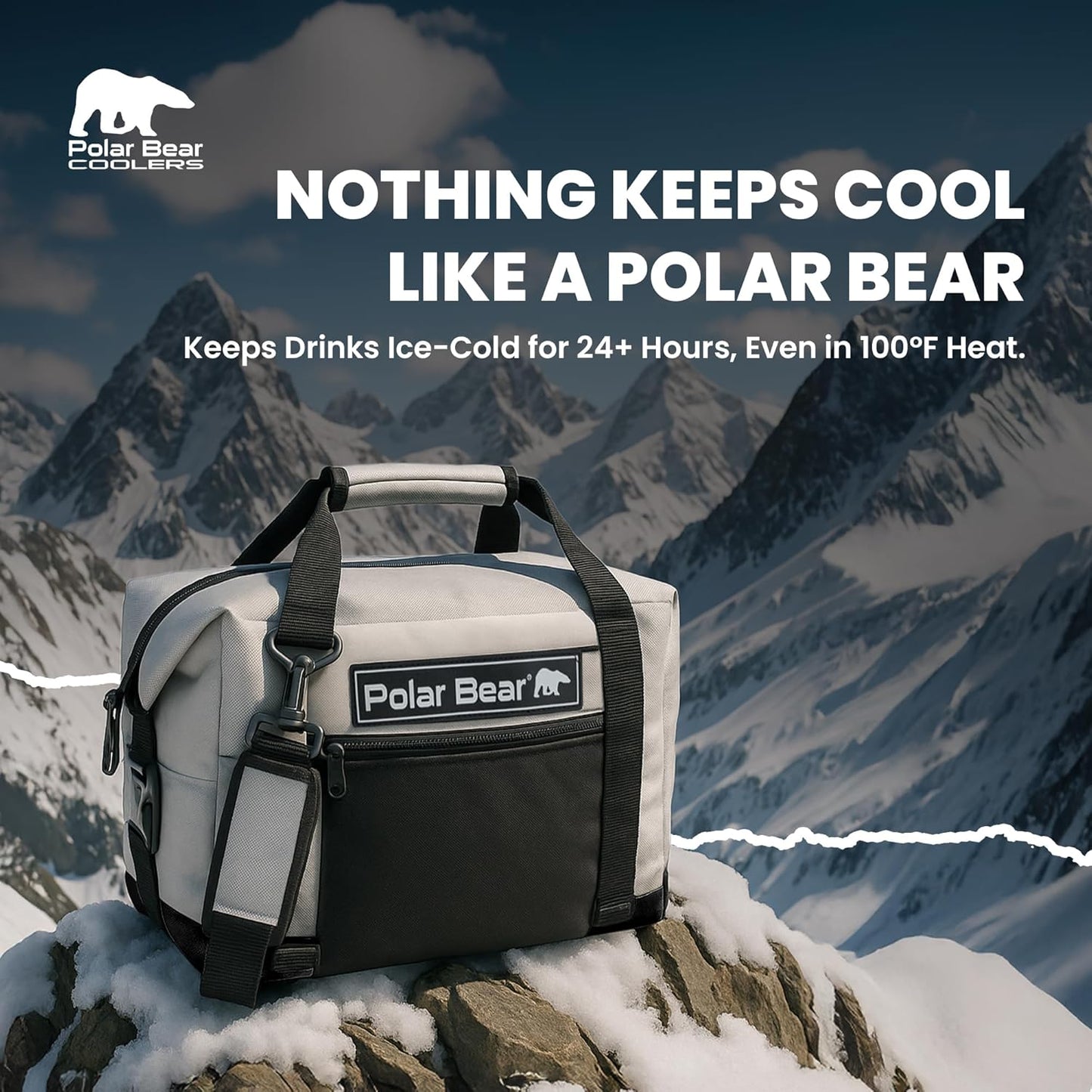 Polar Bear Coolers - Original Nylon Soft Cooler Bag - Insulated Leak Proof Beach Cooler Bag, Small Thermal Bags for Travel - Heavy Duty & Portable - Sweat Proof Picnic Carrier