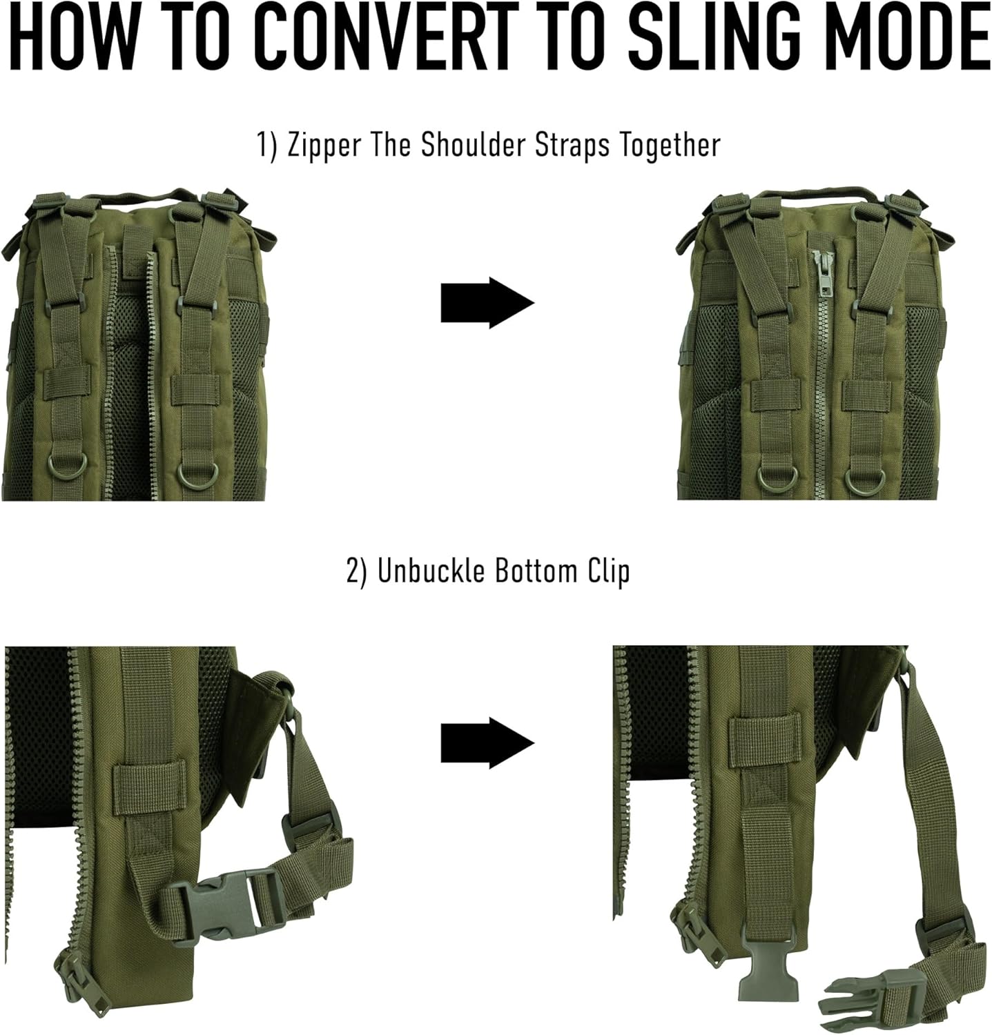 Rothco Convertible Medium Transport Pack – Tactical Backpack Outdoor Hiking MOLLE Bag
