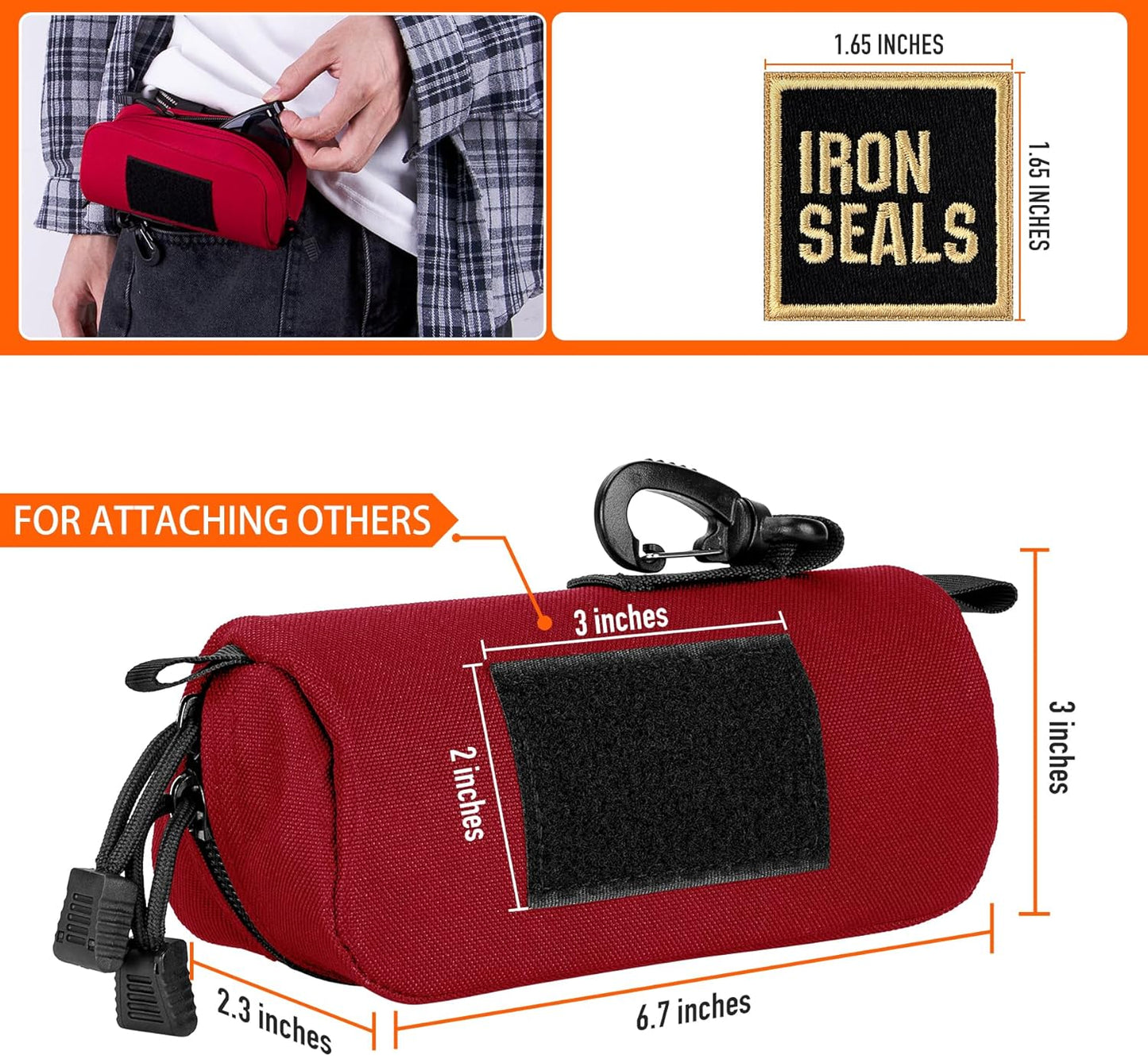 IronSeals Extra Large Tactical Molle Sunglasses Case Anti-Shock Semi-hard Clamshell Glasses Case, X-Large