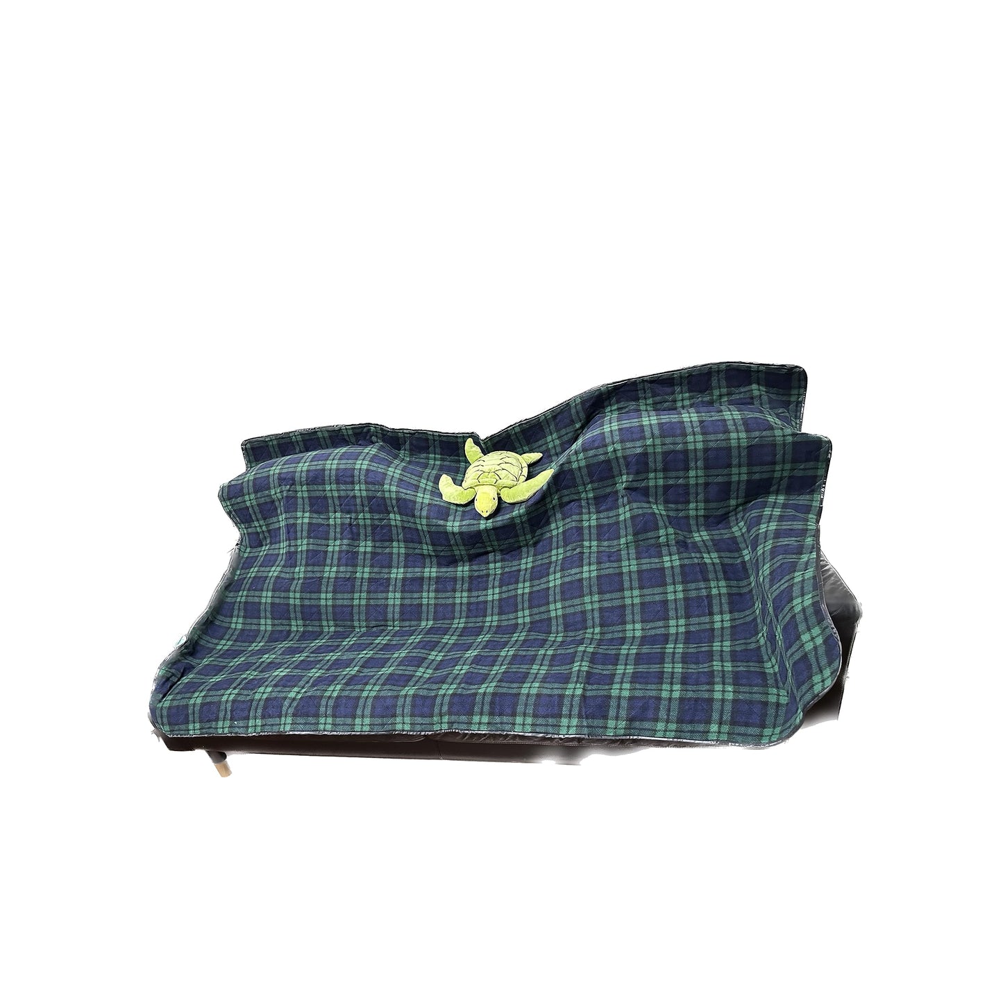 LOTUS LEAF Waterproof Stadium Blanket 85”X 55” Packable,Windproof Extra Thick Picnic mat, Stadium Blankets for Camping with Quilted Fleece Lining,Machine Washable，Black (Green Check)