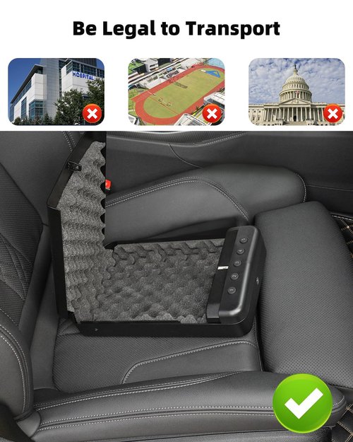 HOLEWOR Pistol Safe Car Gun Safe Small Handgun Case Quick Release Portable Keypad Gun Lock Box for Nightstand, Bedside, Vehicle Under Seat, Drawer
