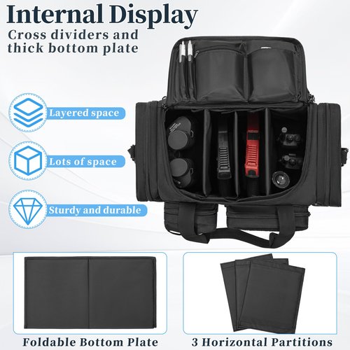 OUUTMEE Tactical Pistol Range Bag, Gun Range Bag for 4 Handguns, Shooting Duffle Range Pistol Bag with 6X Magazine Slots, Extra Pockets for Ammo and Essentials