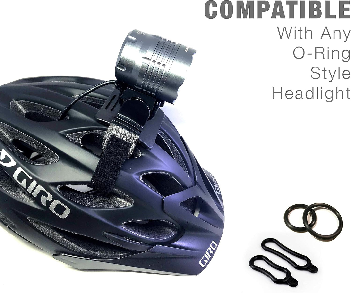 Night Provision Bike Light Helmet Mount for Cree Powered LED Bicycle Lights. Gemini, Magicshine, Stupidbright SB1, SB1600, SB2600, SB3000, Night Provision BX-300