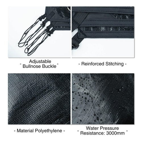 ONETIGRIS Waterproof Heavy Duty Mat, Moisture-Proof Tent Footprint Durable Multifuntional for Camping Backpacking, Black 80" x49“