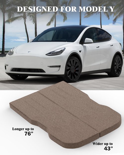 Zenzy 4" Camping Mattress for Model Y, CertiPUR-US Memory Foam, Soft and Washable Cover, Foam Car Bed Mattress for Car Sleeping- 76" x 43"