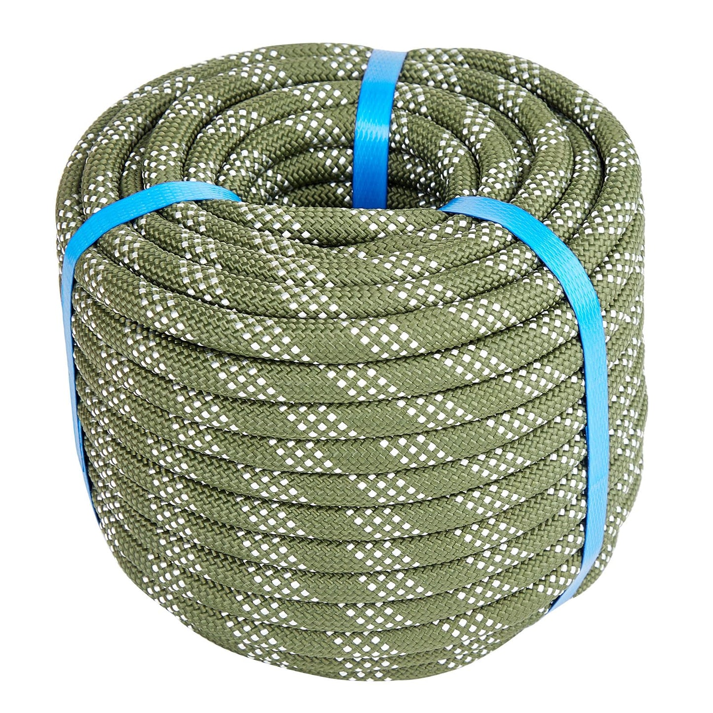3/8 Inch 120ft Double Braided Polyester Arborist Rope, Heavy Duty Nylon Rope for Anchor, Tree Work, Cargo, Pulling, Sailing(ArmyGreen)