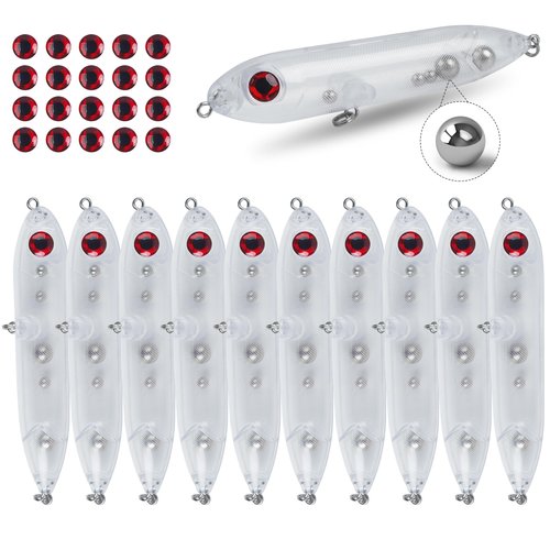 Catfish Rattling Line Float Lure for Catfishing Catfish Spook Rattle/Floats Dragon Style Peg Floats for Santee Rig Fishing 10/20 Pack Clear Unpainted Blank