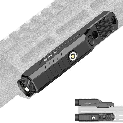 DEFENTAC 1600 Lumens Tactical Flashlight with Momentary and Strobe for Rifle, Weapon Light with Built-in Pressure Switch Compatible with M-Lok Rail Surface, Magnetic Rechargeable