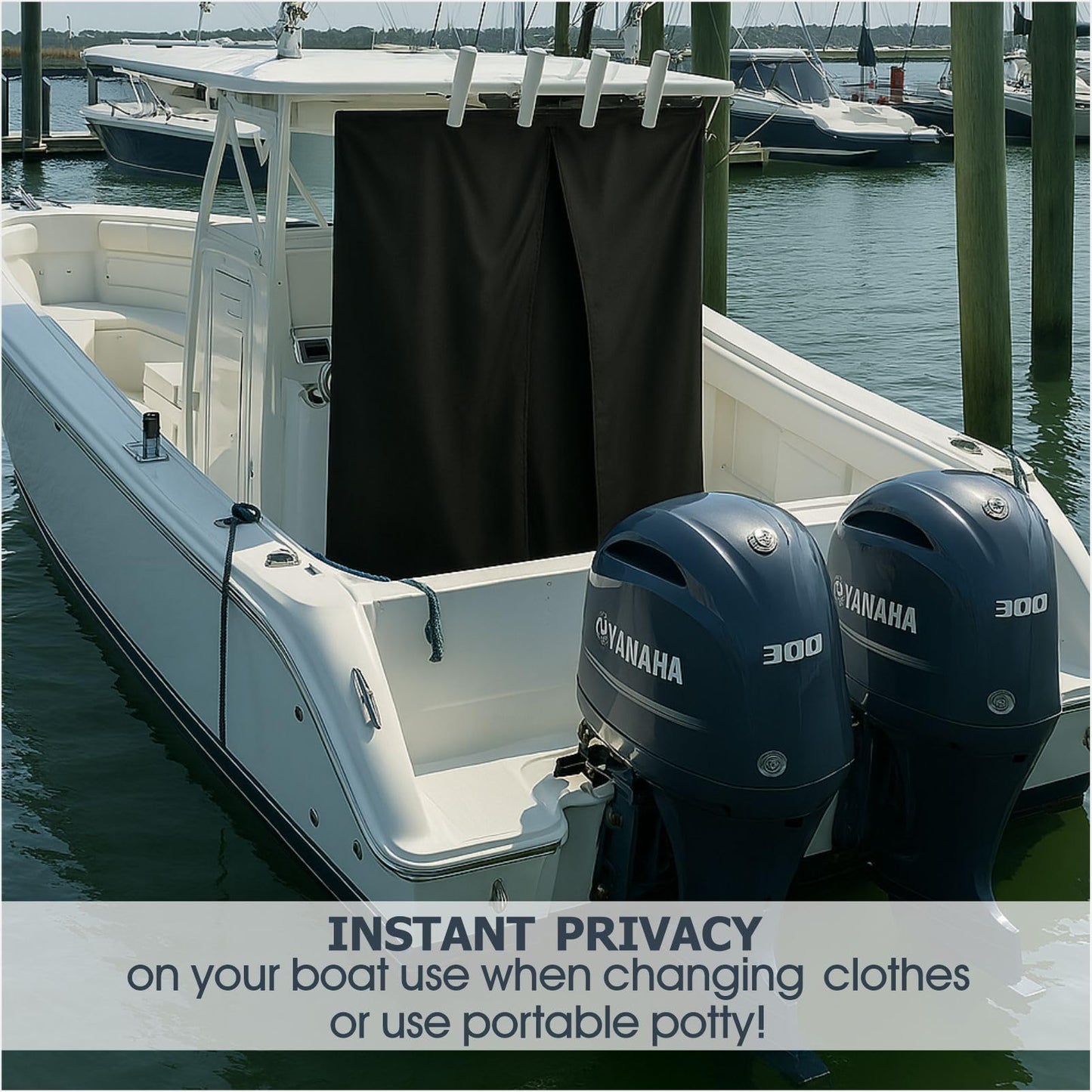 Privacy Tent for Boat Changing Room - Bimini Top Hanging Pontoon Instant Privacy Solution Curtain for Changing Clothes, 30" Lx27 Wx72 H