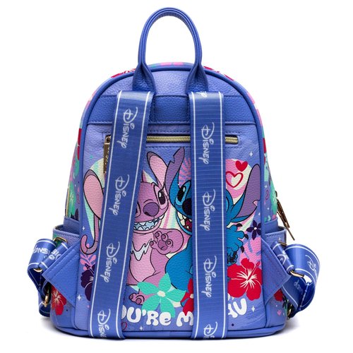 Wondapop Stitch and Angel 11" Vegan Leather Fashion Mini Backpack