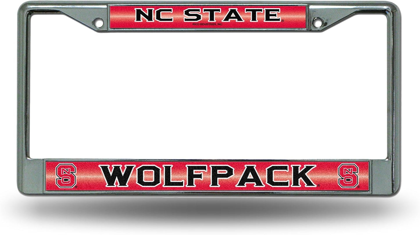 Rico Industries NCAA 12" x 6" Silver Bling Chrome Car/Truck/SUV Auto Accessory