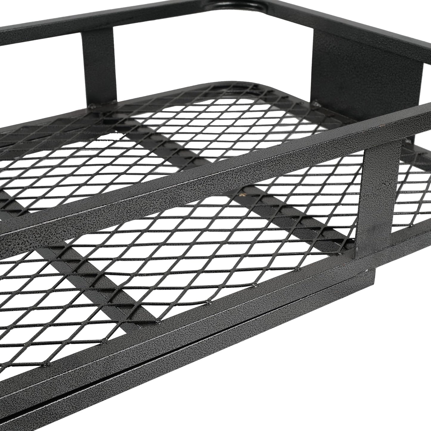 Folding Hitch Mount Cargo Carrier Basket 60x20x6” Rear Luggage Rack Basket,500LBS Capacity,Hitch Mount for 2" Receivers,Powder Coating,Heavy Duty, Durable,Easy Assembly,Straps Stabilizer