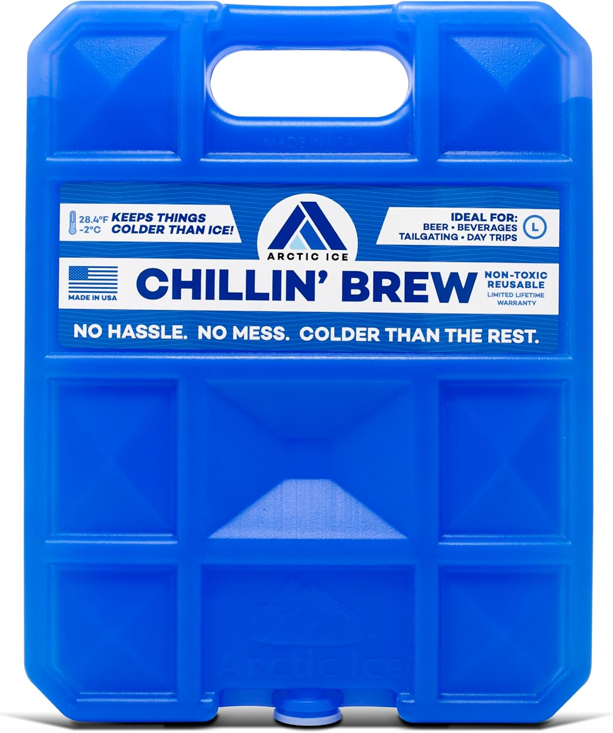 Arctic Ice Chillin' Brew Series Long Lasting Reusable Ice Pack - Freezes at 28° Fahrenheit - Designed to Keep Beverages Colder Than Ice