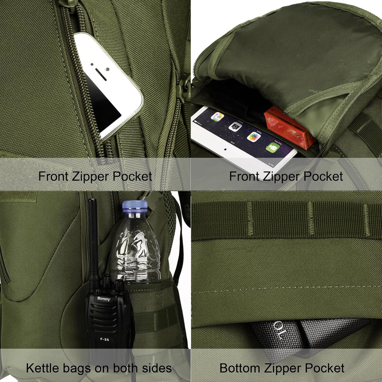 ArcEnCiel 15L Motorcycle Backpack Tactical Bag Rucksacks for Outdoor Camping Trekking Hunting with Patch