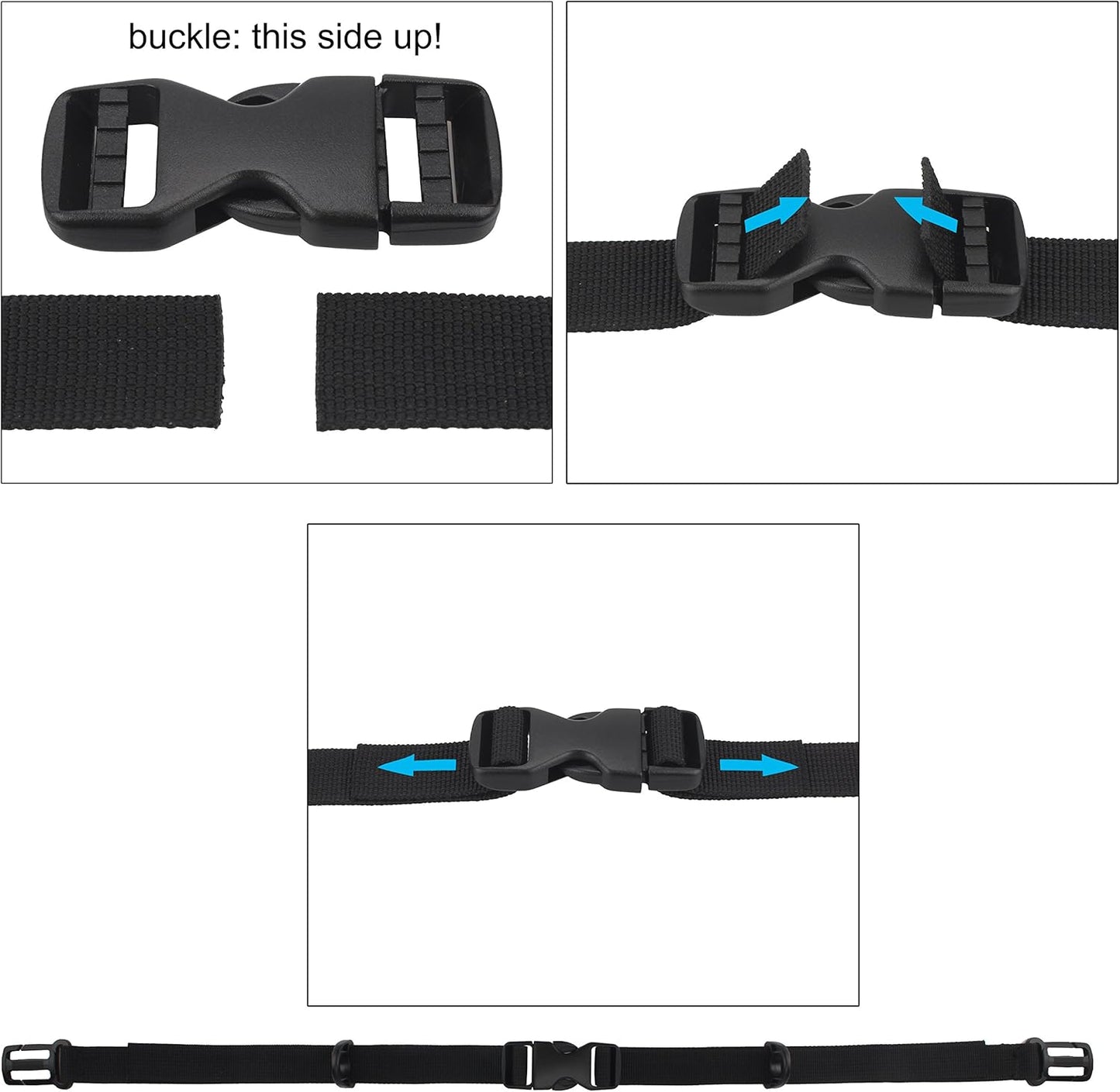 Wisdompro Backpack Chest Strap, 3/4 inch Backpack Sternum Strap Chest Belt with Quick Release Buckle for Hiking and Jogging (Compatible with 1 inch Webbing Shoulder Strap)