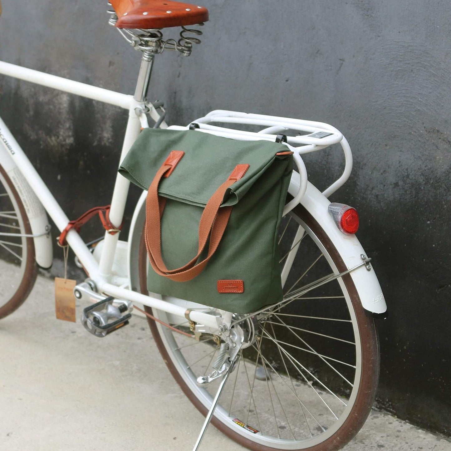 TOURBON Canvas Clip-On Quick-Release Bike Panniers Women's Shoulder Tote Bag