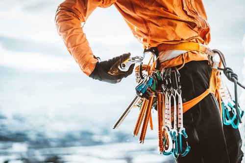 Petzl CARITOOL Tool Carrier - Lightweight Harness Attachment for Easy Storage and Access to Climbing and Mountaineering Gear - 2-Pack