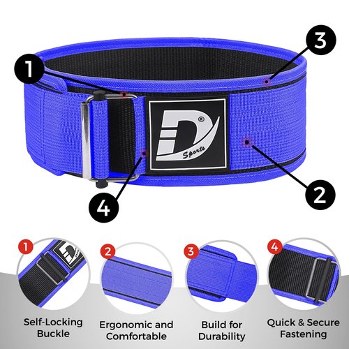 Defy Weight Lifting Belt – Premium Weightlifting Belt for Powerlifting, Bodybuilding, Cross Training & Back Support – Adjustable Workout Belt for Men & Women - 2X.Large - Blue