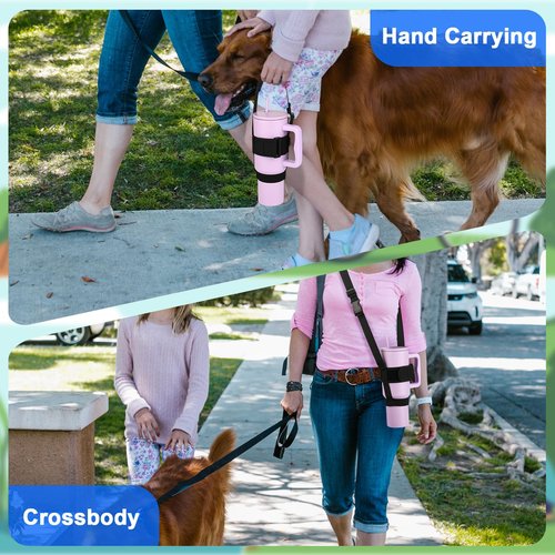 Cosmos Water Tumbler Holder Strap Travel Tumbler Carrier Water Bottle Sling Strap for 30-40 Oz Insulated Cup Travel Mug Accessory Compatible with Stanley Tumbler Cup for Travel Hiking Walking Camping