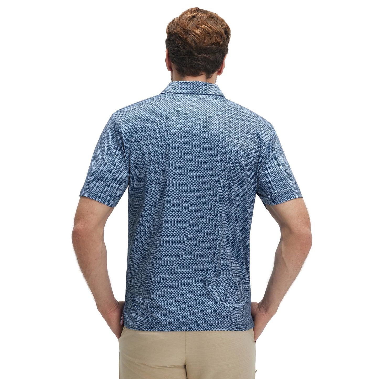 M MAELREG Polo Shirts for Men Quick Dry Fit Short Sleeve Performance Moisture Wicking Print Men’s Golf Shirts