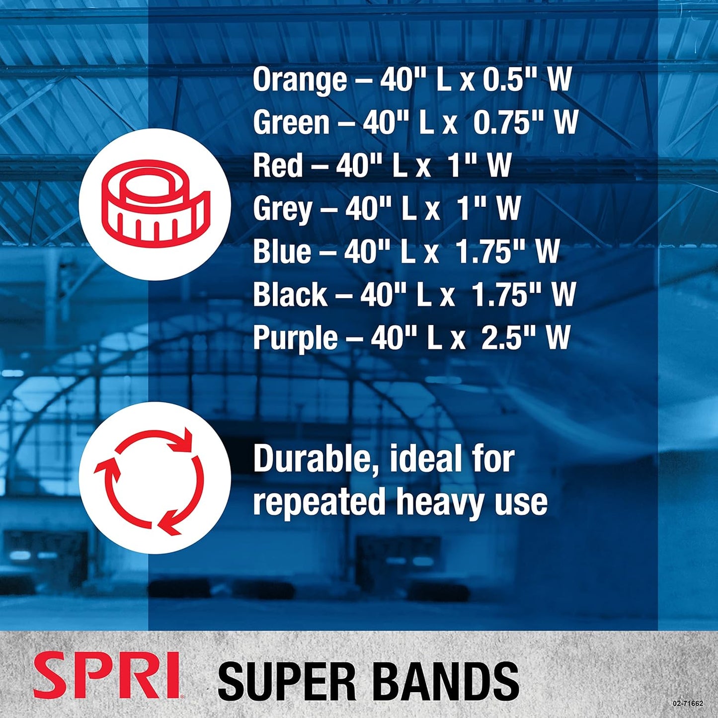 SPRI Superbands - Resistance Band for Assisted Pull-ups, Core Fitness, and Strength Training Resistance Exercises - Versatile Tool for Flexibility, Stamina, and Balance - 1", Red