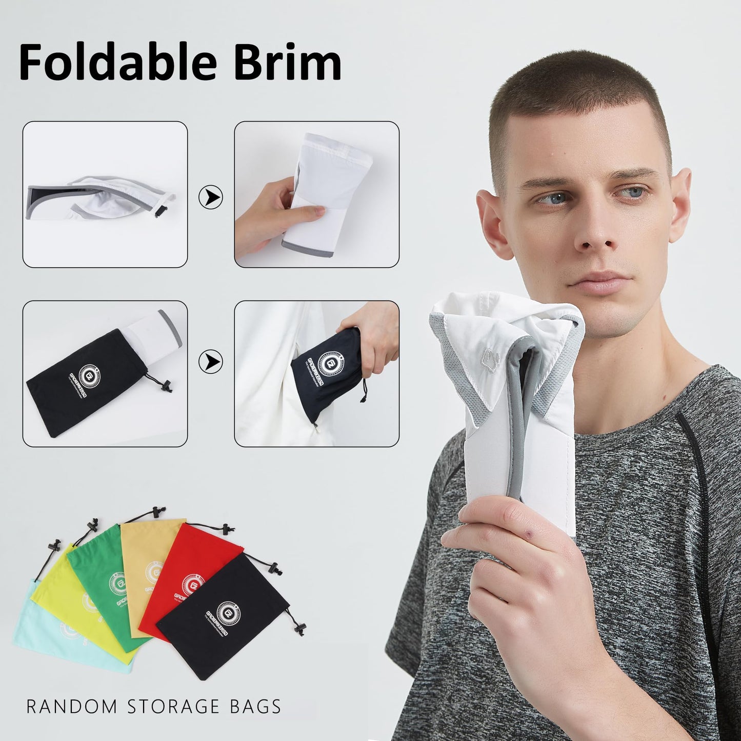 GADIEMKENSD Baseball Cap Nylon Running Cap Outdoor Sports Hat for Men Women Adjustable Quick Drying Reflective Foldable UPF50+ Breath Mesh Water Repellency Race Performance Lightweight Navy