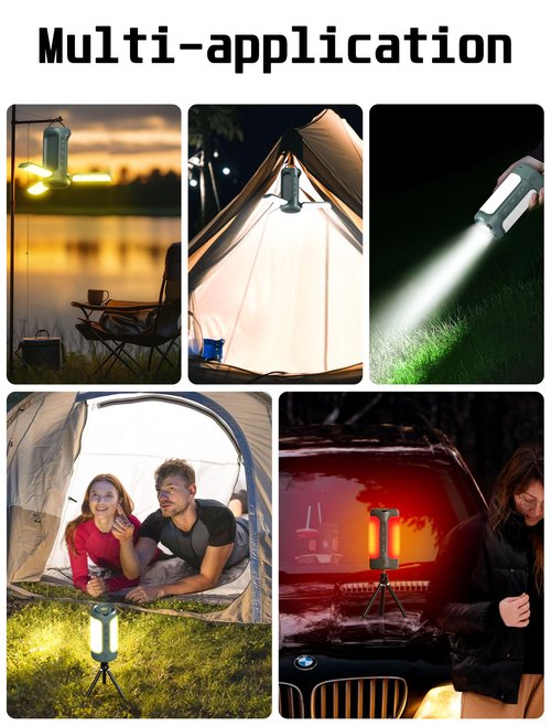 MOSLIGHTING Foldable Camping Light Rechargeable Lantern, 10000mAh, Portable Flashlight, IP54 Waterproof, 1/4" Screw Adapter, 750LM, 5 Modes, LED Tent Light for Camping, Hiking, Fishing