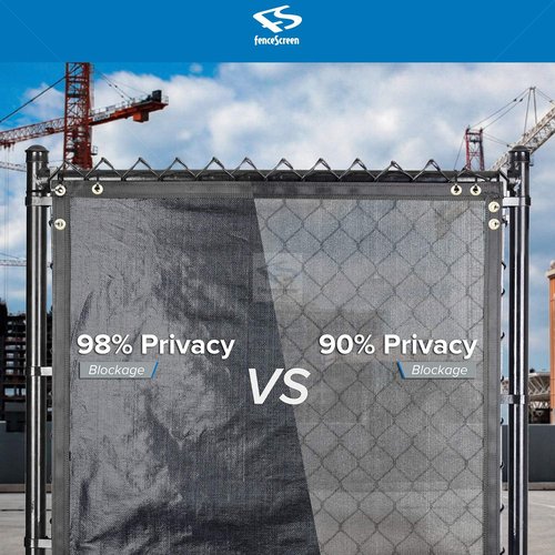 Fence Privacy Screen - Extreme 98% Blockage Temporary Windscreen Fence Cover (6ft x 50ft, Black)