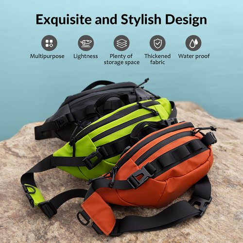THKFISH Fishing Waist Pack,Fishing Tackle Bag Fanny Pack Waterproof Waist Bag for Women & Men Portable Fishing Sling Bag Outdoor Fly Fishing Bag