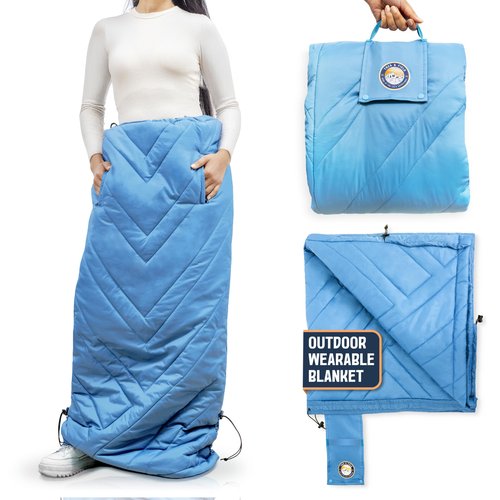TREK & FIELD Outdoor Blanket - Wind & Water-Resistant, 54” Large Stadium Blanket for The Lower Body, Perfect for Sports, Outdoor Events, Camping & Travel, Soft & Warm Polyester (L/XL)
