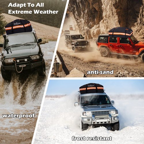 Big Ant Car Rooftop Cargo Carrier Bag 23 Cubic Feet, Roof Bag Waterproof Topper Luggage Carriers for All Vehicle with/without Rack Bar Include Anti-Slip Mat, 8 Door Hooks, 2 Extra Straps, Luggage Lock