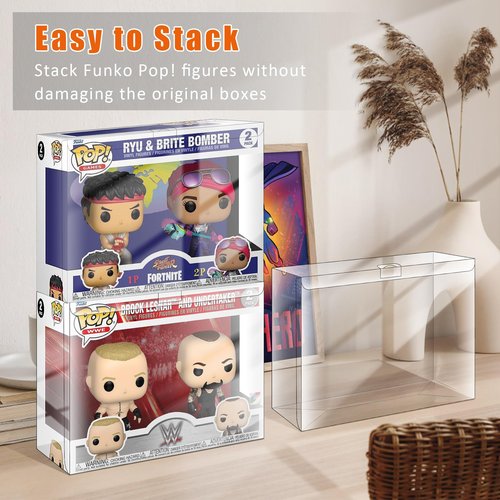 Clear Plastic Protector Case for 2-Pack-Funko-Pop Figures, Protector Case Compatible with Funko Pop 2-Pack Figures Boxes- 5 Pack