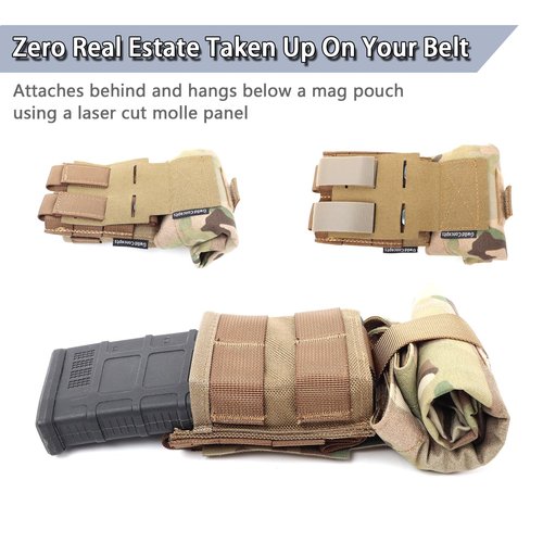 Gwild Concepts Tactical Dump Pouch - Mag MOLLE Dump Pouch Ultralight Foldable Utility Pouch Mag Dump Pouch for Battle Duty Belt, Camo