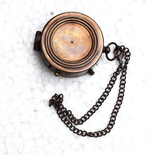 Mary nautical -Thoreau's Go Confidently Graduation Gift for him, Camping Compass with Leather Pouch Boating Hiking Religious Gifts, Missionary Gifts Keepsake. Confirmation Gift Direction Compass