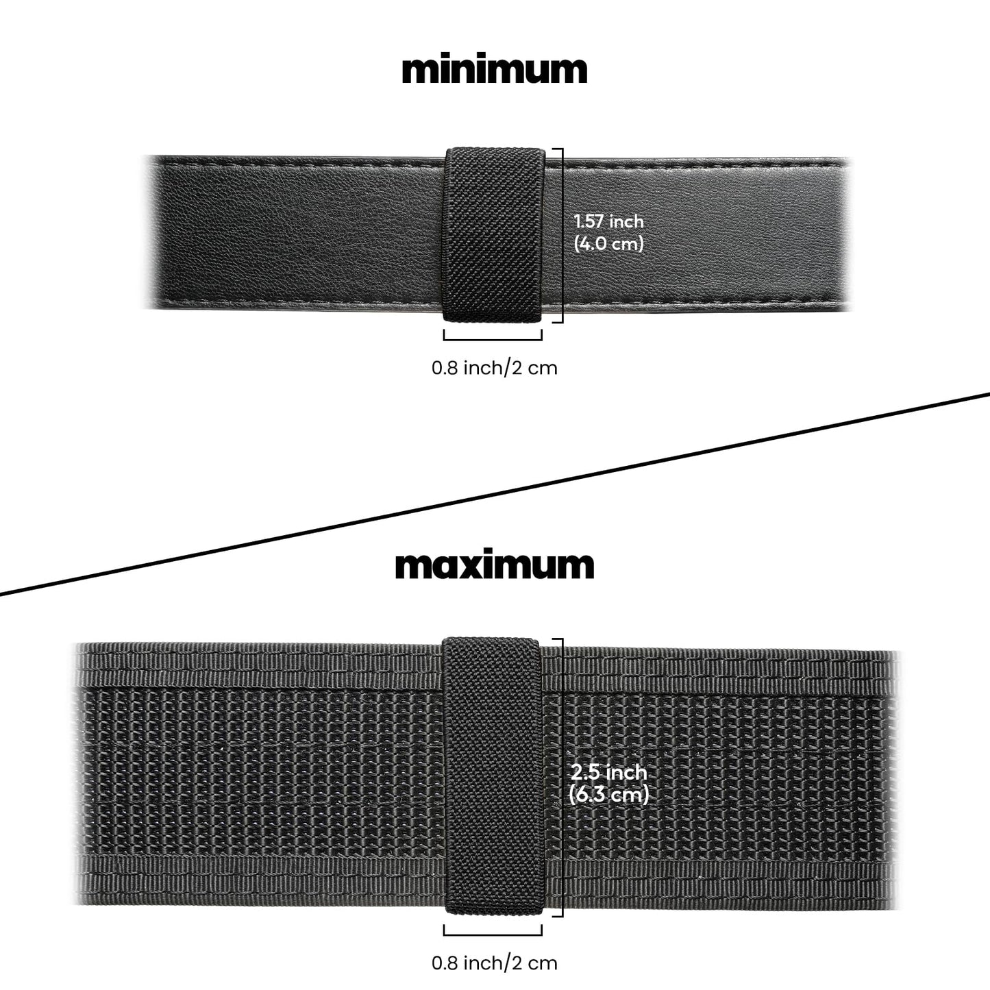 FRTKK 10 Pcs Elastic Belt Keepers Strap Organizers Web Belt Loop Stays Backpack/Harness Straps Holder Retainer Band for 1.5" -2" Wide Belts/Straps (Black)