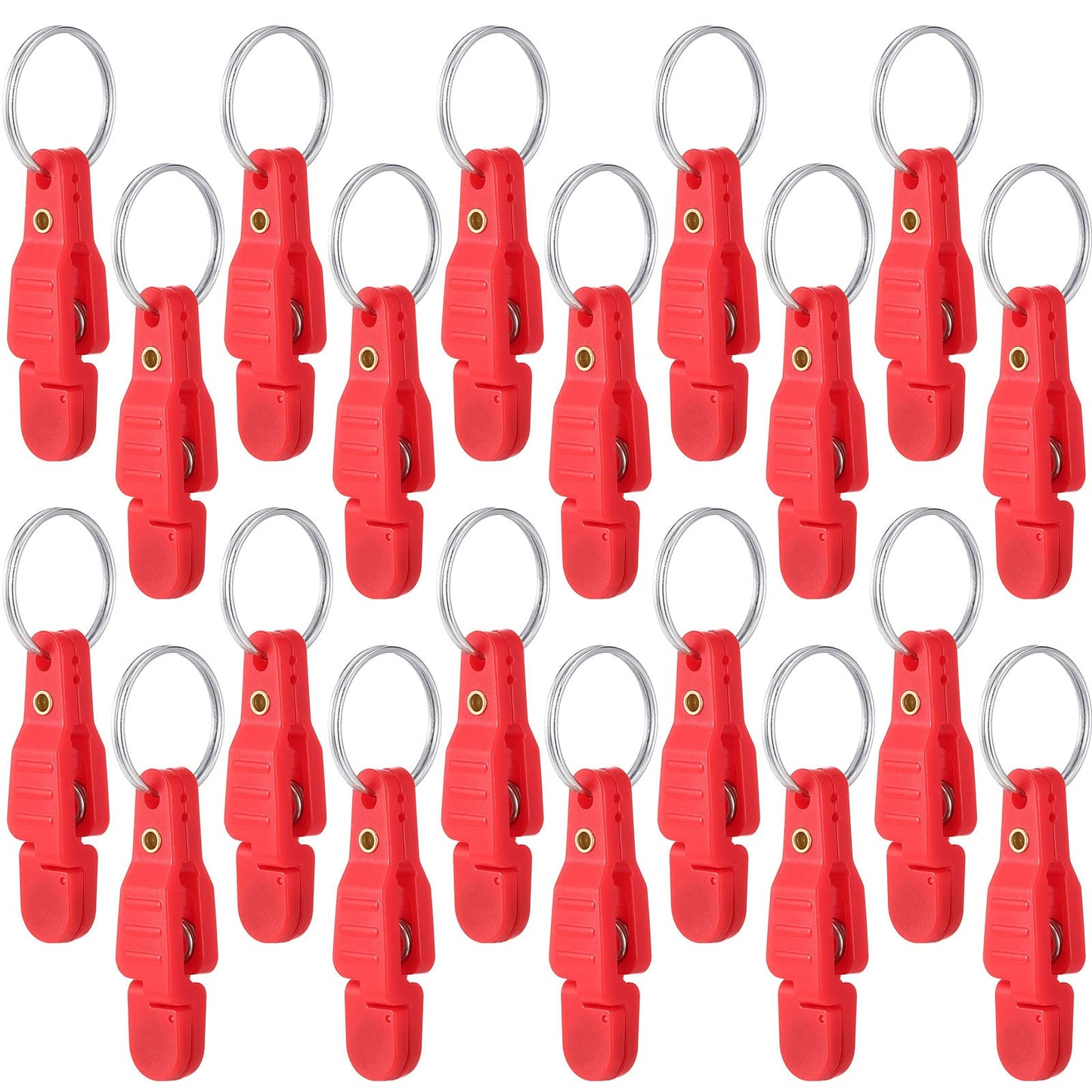 Honoson 20 Pieces Heavy Tension Snap Release Clips Padded Trolling Clips with Key Ring for Weight Planer Board Offshore Kites Downrigger Fishing(Red,Classic)