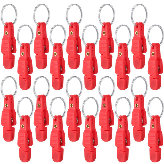 Honoson 20 Pieces Heavy Tension Snap Release Clips Padded Trolling Clips with Key Ring for Weight Planer Board Offshore Kites Downrigger Fishing(Red,Classic)
