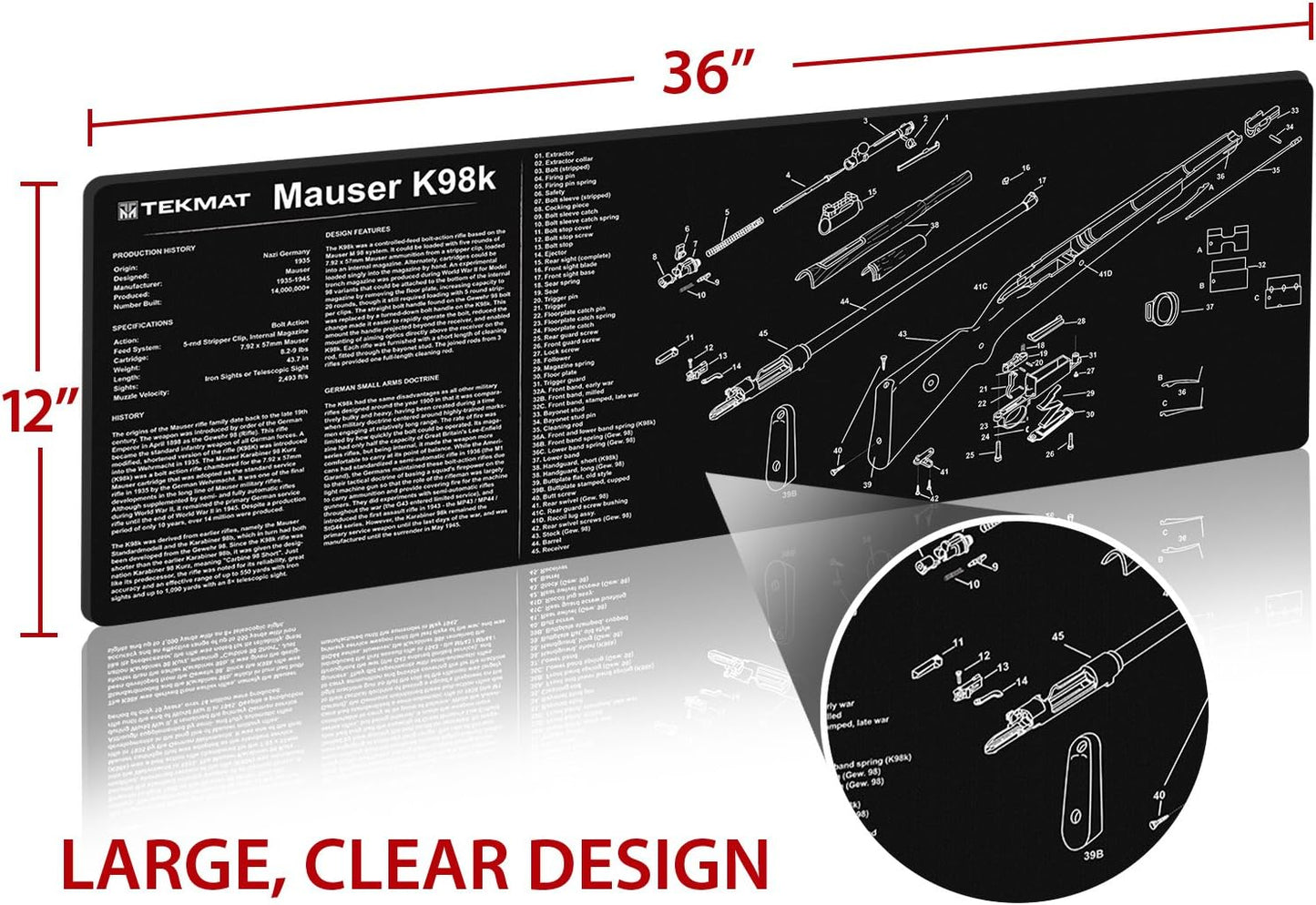 TekMat Gun Cleaning Mat for use with Mauser K98