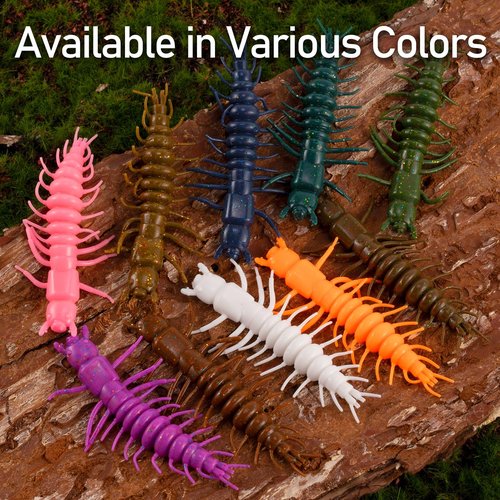 Dr.Fish 8 Pack Hellgrammite Soft Fishing Lure Worm Bait 3" Freshwater Bass Fishing Plastic Lures Grub Crappie Panfish Bluegill Trout Walleye Dark Brown
