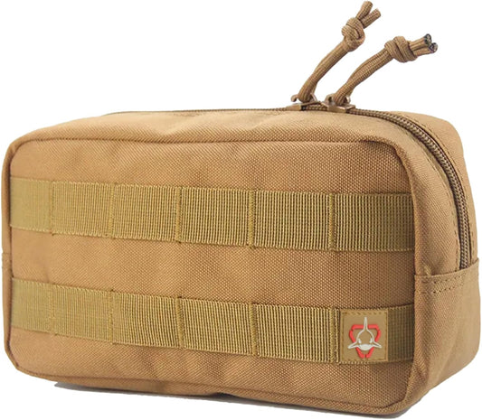 Horizontal Zippered Multi-Purpose Molle Admin Pouch Utility EDC Tool Gear Gadget Waist Bag Organizer