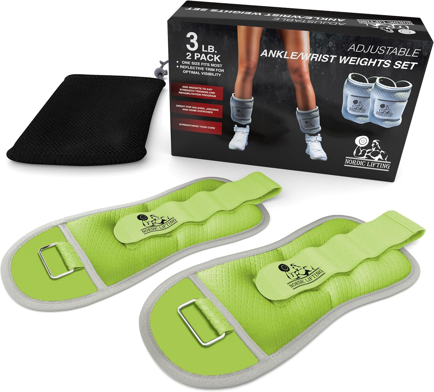 Ankle/Wrist Weights (1 Pair) for Women, Men and Kids - Fully Adjustable Weight for Arm, Hand & Leg - Best for Walking, Jogging, Gymnastics, Aerobics - 1 Year Warranty