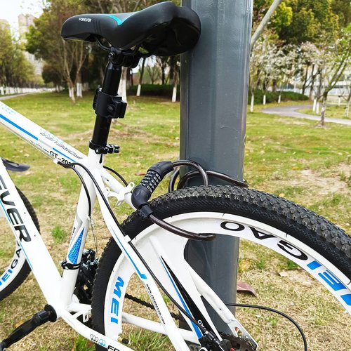 RYANGO Bike Lock, 4 Feet Bicycle Lock, Heavy Duty Anti Theft 5 Digit Combination Lock, Bike Cable Lock with Mounting Bracket, Bicycle Cable Lock for Road Bike Mountain Bike Scooter