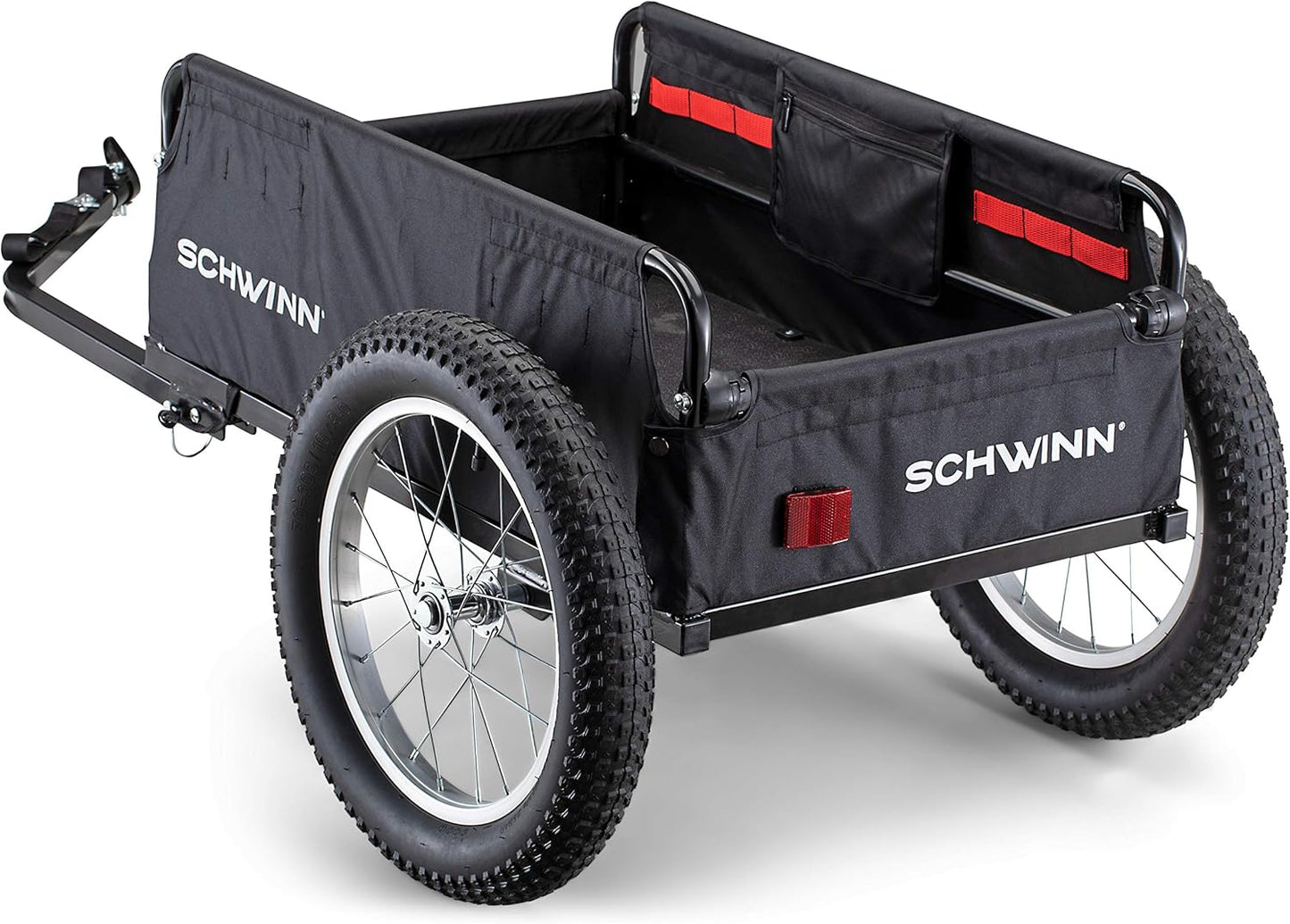Schwinn Daytripper or Porter Bike Cargo Trailer, Holds up to 100 lb, Universal Coupler, Folding Frame, Quick-Release Wheels, 16-Inch Tires, Interior D-Rings, Schwinn Bike Trailer for Carrying Cargo